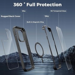 Outlet Etui Holidi telefon iPhone 15 Pro transparentny/czarny plecki OPIS