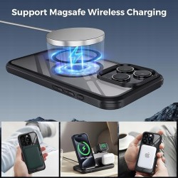 Outlet Etui Holidi telefon iPhone 15 Pro transparentny/czarny plecki OPIS