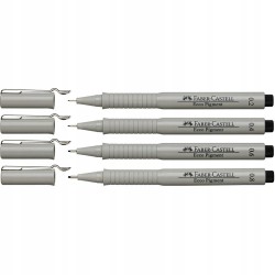 Outlet Zestaw Cienkopisów Faber-Castell Ecco Pigment 4szt różne grubości