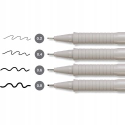 Outlet Zestaw Cienkopisów Faber-Castell Ecco Pigment 4szt różne grubości