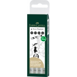 Outlet Zestaw Cienkopisów Faber-Castell Ecco Pigment 4szt różne grubości