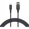 Outlet MagiX USB A - USB C do ładowania, transfer danych czarny 120cm solid