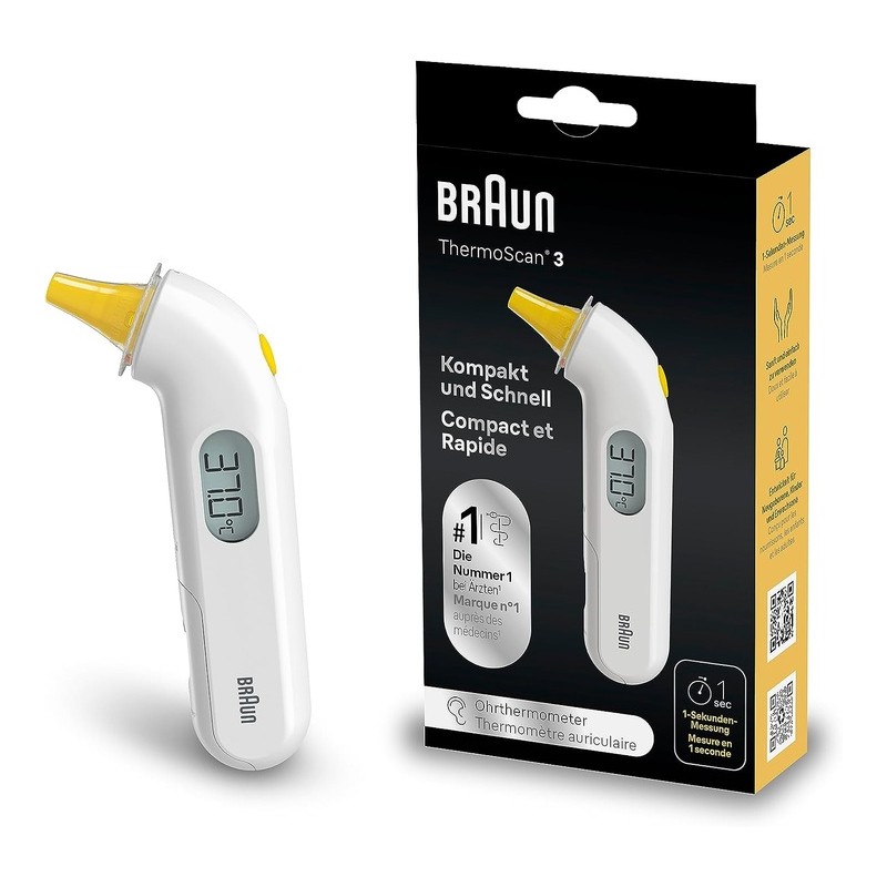 Outlet Termometr elektroniczny Braun ThermoScan3 IRT3030 wyświetlacz LCD Outlet Termometr elektroniczny Braun ThermoScan3 IRT3030 wyświetlacz LCD