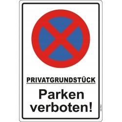 Outlet Znak prywatny parking język niemiecki zakaz parkowania 44 x 30 cm
