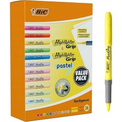 Outlet Zakreślacz 18 sztuki OPIS BiC różne kolory 3.4 mm / 1.6 mm do szkoły