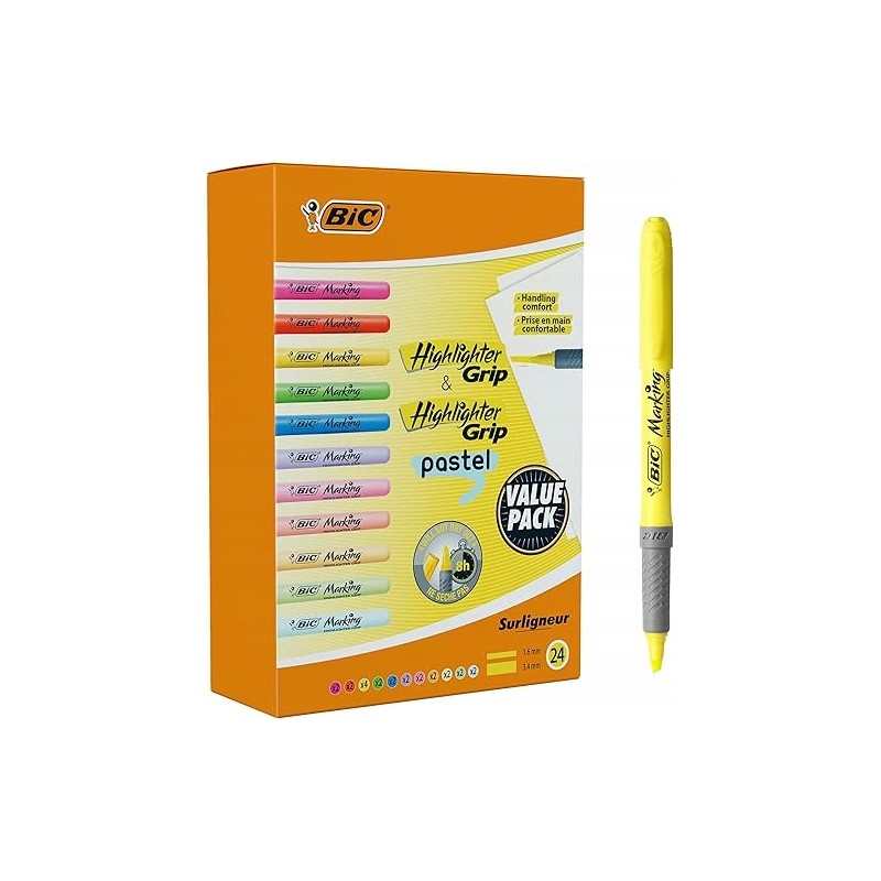 Outlet Zakreślacz 18 sztuki OPIS BiC różne kolory 3.4 mm / 1.6 mm do szkoły Outlet Zakreślacz 18 sztuki OPIS BiC różne kolory 3.4 mm / 1.6 mm do szkoły