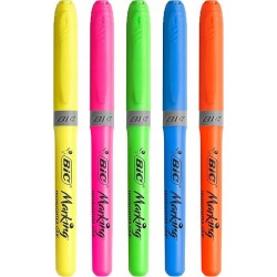 Outlet Zakreślacz 18 sztuki OPIS BiC różne kolory 3.4 mm / 1.6 mm do szkoły