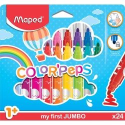 Outlet Pisaki Jumbo Maped Colorpeps 24 , dla maluchów 1+ w etui kartonowym