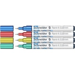 Marker permanentny metaliczny Schneider 4 szt.