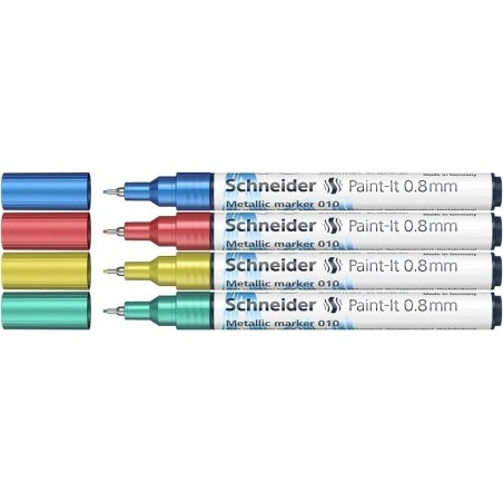 Marker permanentny metaliczny Schneider 4 szt.
