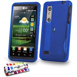 Outlet Etui na telefon LG OPTIMUS 3D niebieski silikon MUZZANO antyupadkowe