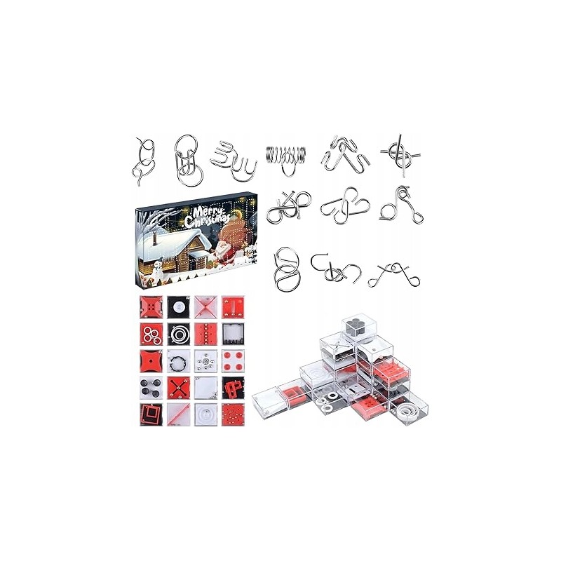 Outlet Kalendarz adwentowy Wesołych świąt LEBKFT puzzle i zagadki na święta Outlet Kalendarz adwentowy Wesołych świąt LEBKFT puzzle i zagadki na święta