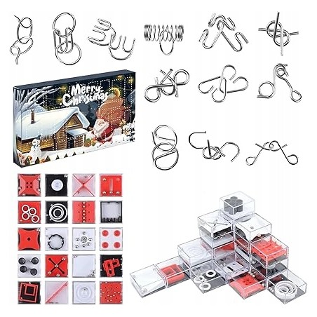 Outlet Kalendarz adwentowy Wesołych świąt LEBKFT puzzle i zagadki na święta