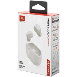 Outlet Słuchawki bezprzewodowe douszne JBL Wave Buds białe Bluetooth sport