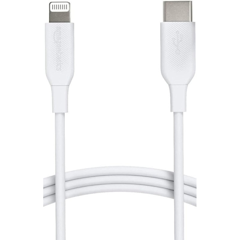 Outlet Kabel Amazon Basic USB typ C - Apple Lightning 1,8 m biały ładowanie