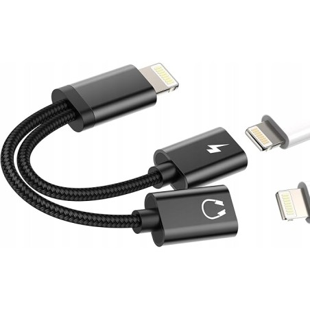 Uszkodzony Adapter 1 do 2 słuchawki i ładowanie do MacBook srebrny Apple