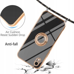 Outlet Vauki Etui do iPhone XR z paskiem na szyje uchwyt pierścieniowy