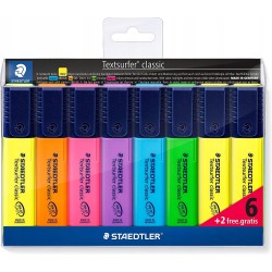 Outlet STAEDTLER Zestaw zakreślaczy biurowych 8szt miękka końcówka 1-5 mm