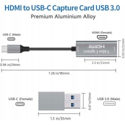 Outlet Zestaw do PRZECHWYTYWANIA WIDEO 4K GDMI DO 1080P USB C OPIS srebrny