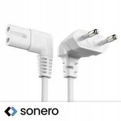 Outlet Wtyczka prosta Sonero 250V OPIS IEC C7 Euro8 kąt 90° biała zasilanie