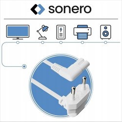 Outlet Wtyczka prosta Sonero 250V OPIS IEC C7 Euro8 kąt 90° biała zasilanie