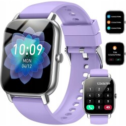 Outlet Smartwatch NERUNSA P66 fioletowy/srebrny połączenia funkcje sportowe