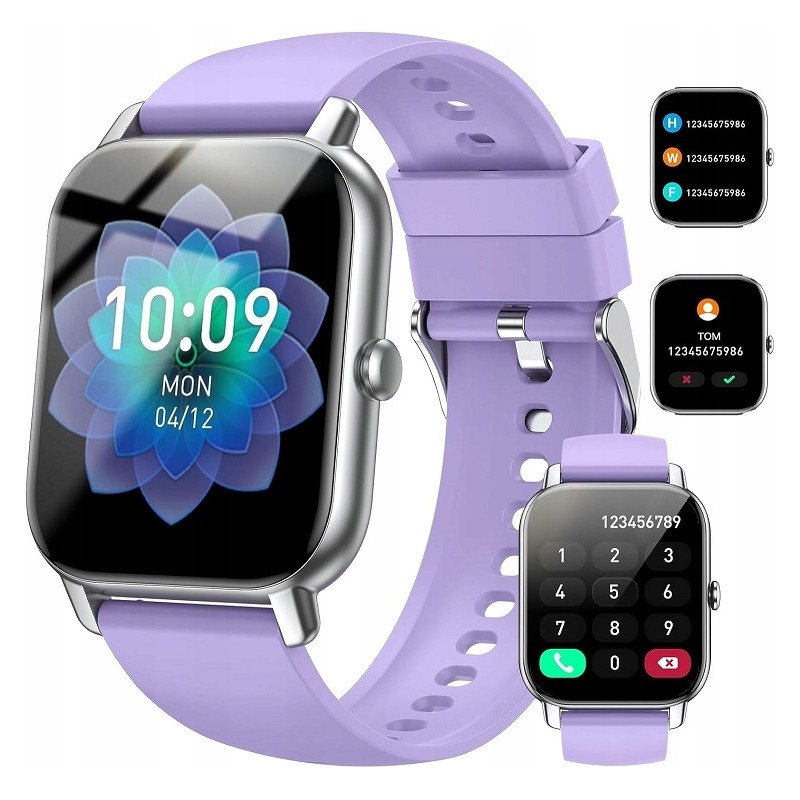 Outlet Smartwatch NERUNSA P66 fioletowy/srebrny połączenia funkcje sportowe Outlet Smartwatch NERUNSA P66 fioletowy/srebrny połączenia funkcje sportowe