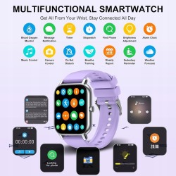 Outlet Smartwatch NERUNSA P66 fioletowy/srebrny połączenia funkcje sportowe