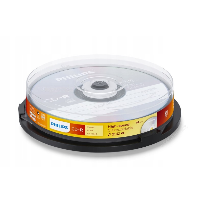 Outlet Zestaw Płyt CD Philips CD-R 700 MB 10 sztuk pudełko OPIS 80 minut Outlet Zestaw Płyt CD Philips CD-R 700 MB 10 sztuk pudełko OPIS 80 minut