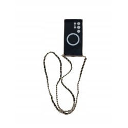 Outlet Etui Galaxy Ultra 23 czarny/złoty z łancuszkiem OPIS eleganckie 6,8"