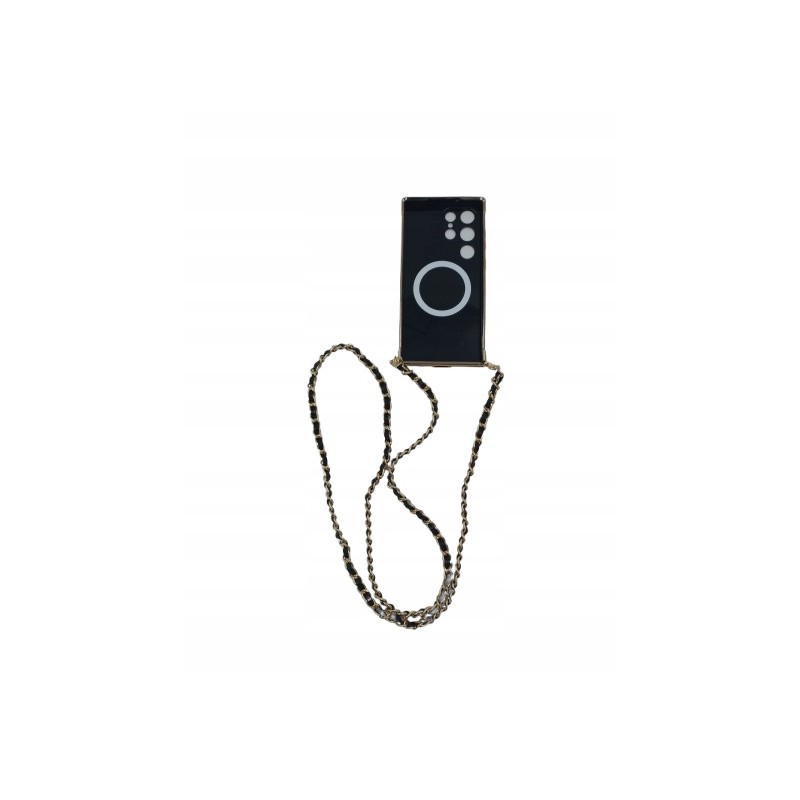Outlet Etui Galaxy Ultra 23 czarny/złoty z łancuszkiem OPIS eleganckie 6,8" Outlet Etui Galaxy Ultra 23 czarny/złoty z łancuszkiem OPIS eleganckie 6,8"