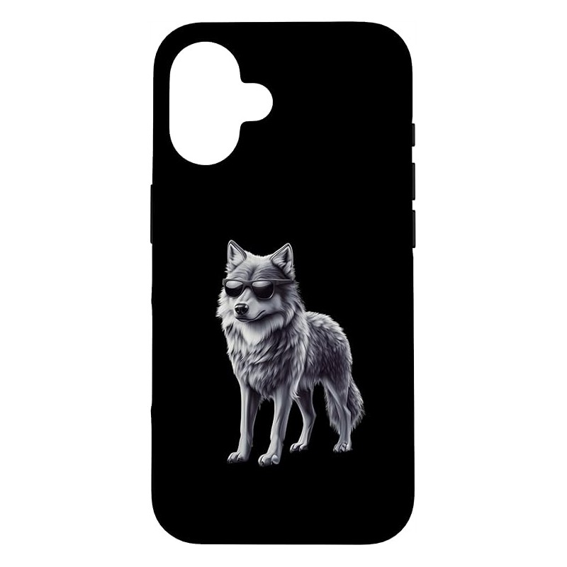 Outlet Etui czarne iPhone 16 pies Husky z okularami przeciwsłonecznymi Lobo Outlet Etui czarne iPhone 16 pies Husky z okularami przeciwsłonecznymi Lobo