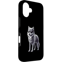 Outlet Etui czarne iPhone 16 pies Husky z okularami przeciwsłonecznymi Lobo