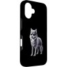 Outlet Etui czarne iPhone 16 pies Husky z okularami przeciwsłonecznymi Lobo