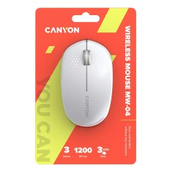 Outlet CANYON Mysz MW 04 Oburęczna OPIS Biała/Szara USB Radio bezprzewodowa