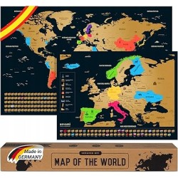 Outlet Mapy do zdrapania Europa i cały świat Envami 68cm x 43cm rozmiar A3