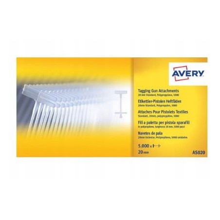 Outlet Zszywki Avery rozmiar 20mm plastikowe 5000 sztuk załączniki do tagów