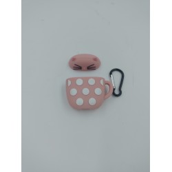 Outlet Pokrowiec na Etui od słuchawek Wondee Airpods 1,2 różowy kot klips