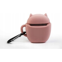 Outlet Pokrowiec na Etui od słuchawek Wondee Airpods 1,2 różowy kot klips
