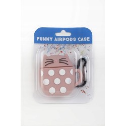 Outlet Pokrowiec na Etui od słuchawek Wondee Airpods 1,2 różowy kot klips