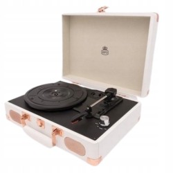 Outlet GPO Gramofon Retro Soho Miedziany Biały Retro funkcja auto-stop