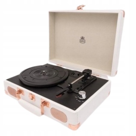 Outlet GPO Gramofon Retro Soho Miedziany Biały Retro funkcja auto-stop