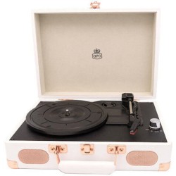 Outlet GPO Gramofon Retro Soho Miedziany Biały Retro funkcja auto-stop