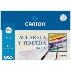Outlet Canson 402393 papier akwarelowy 6 arkuszy biały zestaw do malowania