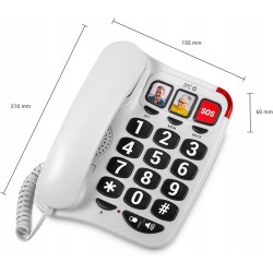 Outlet Telefon przewodowy SPC 3295B 3 poziomy głośności duże przyciski
