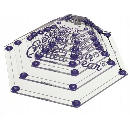 Outlet Sześciokątne szablony do wyszywania The Quilted Bear antypoślizgowe