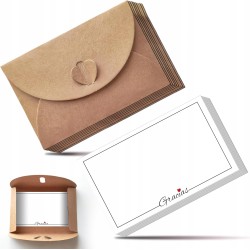 Outlet 25 sztuk kopert oraz 25 sztuk pocztówek papier kraft w styl retro