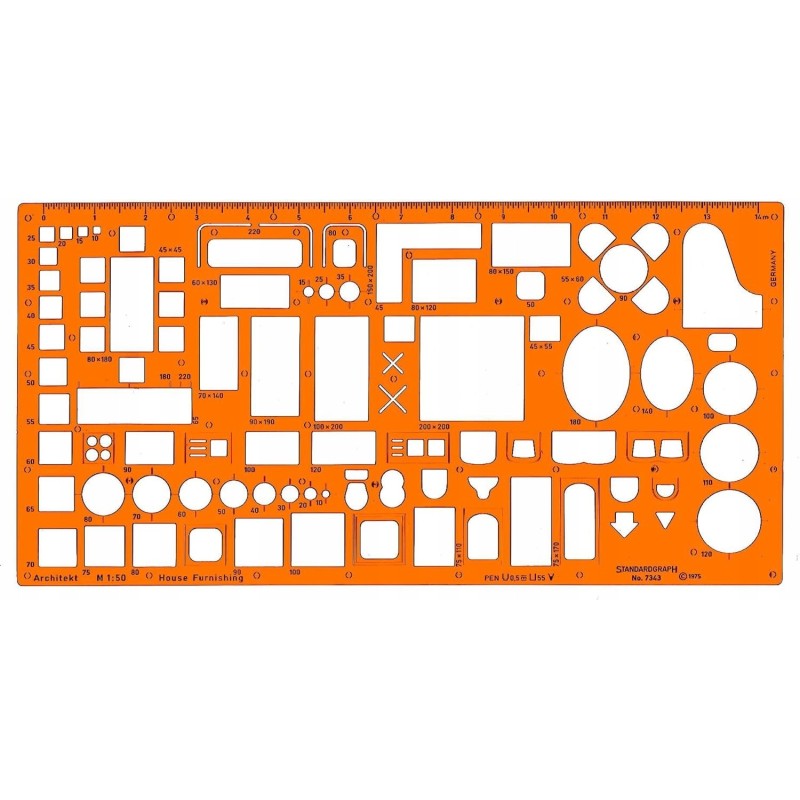 Standardgraph ST7343 - Szablon meblowy Architekta skala 1:50