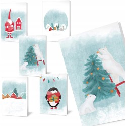 Forletter Pakiet 8 kartek świątecznych z papieru szer 12 cm wys 17.5 cm