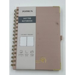 Outlet POPRUN Notatnik kartki w kropki twarda oprawa 15cm x 21.5 cm